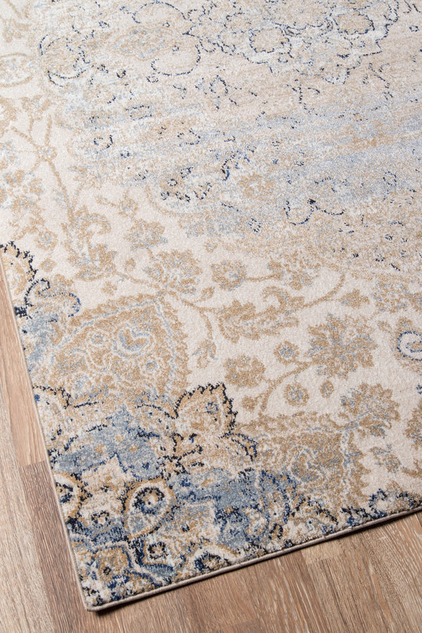 Momeni Amelia AM-01 Machine Made Traditional Medallion Indoor Area Rug Beige 9'3" x 12'6" AMELIAM-01BGE93C6