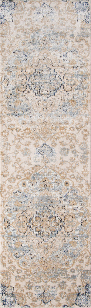 Momeni Amelia AM-01 Machine Made Traditional Medallion Indoor Area Rug Beige 9'3" x 12'6" AMELIAM-01BGE93C6