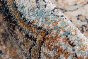 Momeni Amelia AM-01 Machine Made Traditional Medallion Indoor Area Rug Navy 9'3" x 12'6" AMELIAM-01NVY93C6