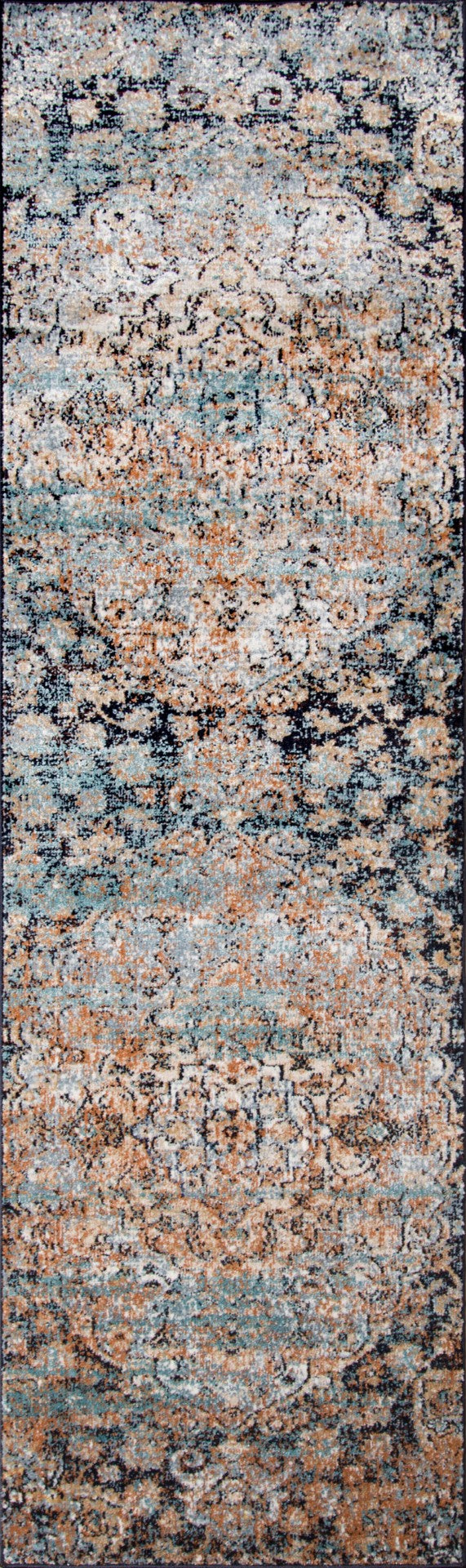 Momeni Amelia AM-01 Machine Made Traditional Medallion Indoor Area Rug Navy 9'3" x 12'6" AMELIAM-01NVY93C6