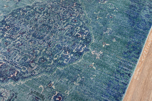 Momeni Amelia AM-02 Machine Made Traditional Medallion Indoor Area Rug Denim 9'3" x 12'6" AMELIAM-02DEN93C6