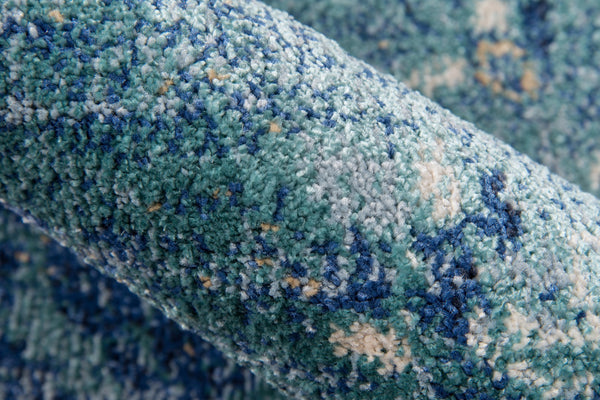 Momeni Amelia AM-02 Machine Made Traditional Medallion Indoor Area Rug Denim 9'3" x 12'6" AMELIAM-02DEN93C6