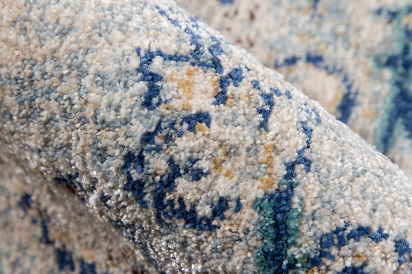 Momeni Amelia AM-02 Machine Made Traditional Medallion Indoor Area Rug Light Blue 9'3" x 12'6" AMELIAM-02LBL93C6