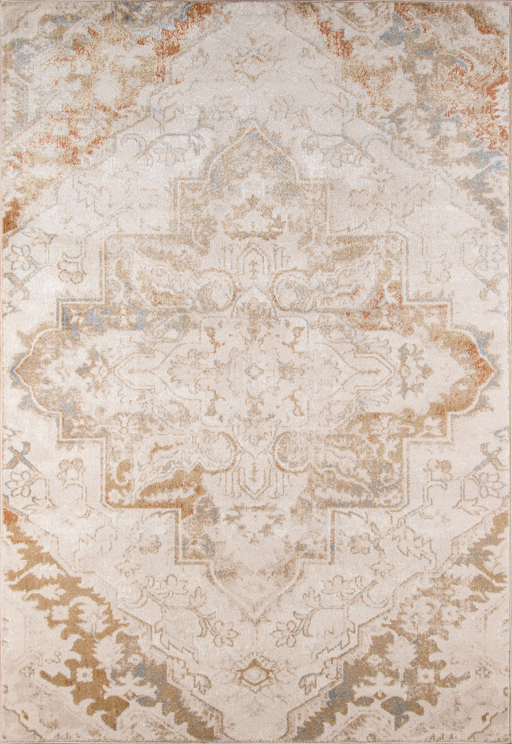 Momeni Amelia AM-03 Machine Made Traditional Medallion Indoor Area Rug Beige 9'3" x 12'6" AMELIAM-03BGE93C6