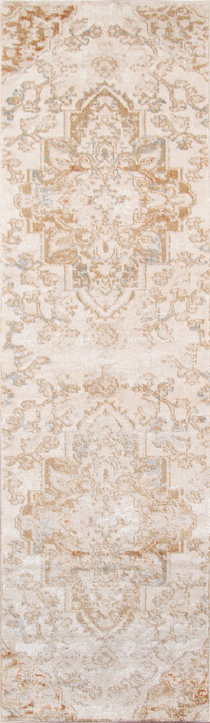 Momeni Amelia AM-03 Machine Made Traditional Medallion Indoor Area Rug Beige 9'3" x 12'6" AMELIAM-03BGE93C6