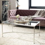 Matilda Silver Leaf Glass Coffee Table