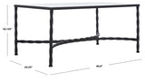 Safavieh Matilda Silver Leaf Glass Coffee Table Black  Metal / Silver Leaf/ Glass AMH8318C