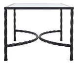 Safavieh Matilda Silver Leaf Glass Coffee Table Black  Metal / Silver Leaf/ Glass AMH8318C