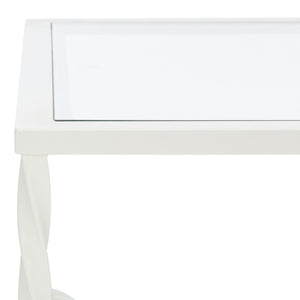 Safavieh Matilda Silver Leaf Glass Coffee Table XI22 AMH8318D