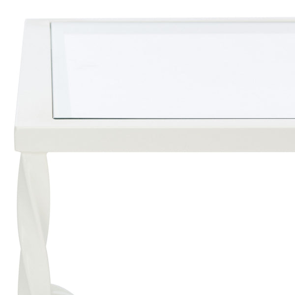 Safavieh Matilda Silver Leaf Glass Coffee Table XI22 AMH8318D