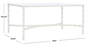 Safavieh Matilda Silver Leaf Glass Coffee Table XI22 AMH8318D