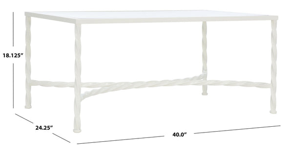 Safavieh Matilda Silver Leaf Glass Coffee Table XI22 AMH8318D