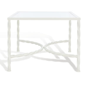 Safavieh Matilda Silver Leaf Glass Coffee Table XI22 AMH8318D