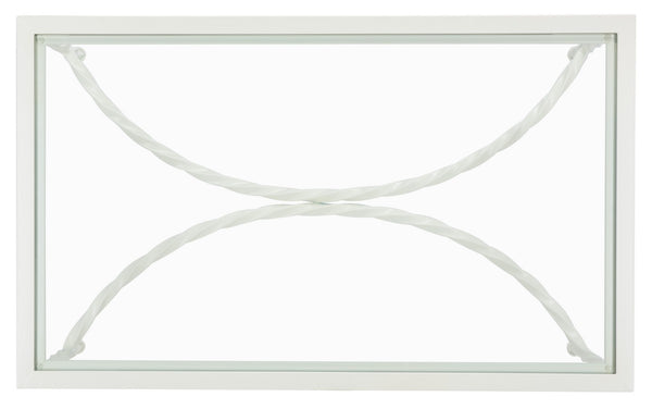 Safavieh Matilda Silver Leaf Glass Coffee Table XI22 AMH8318D