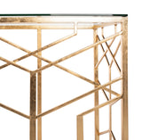 Sean Gold Leaf Console Table Gold Metal / Tempered Glass AMH8342A