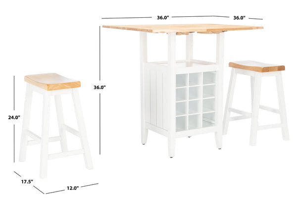  Emeric 3 Pc Set Drop Leaf Pub Table