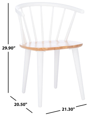 Safavieh Blanchard 18''H Curved Spindle Side Chair - Set of 2 Natural/White AMH8512F-SET2