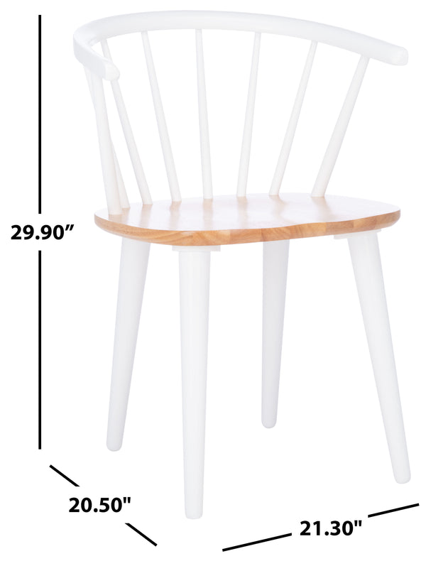 Safavieh Blanchard 18''H Curved Spindle Side Chair - Set of 2 Natural/White AMH8512F-SET2