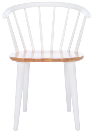 Safavieh Blanchard 18''H Curved Spindle Side Chair - Set of 2 Natural/White AMH8512F-SET2