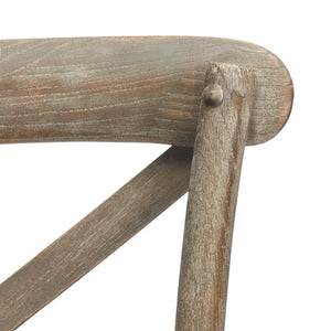 Franklin x Back Bar Stool Weathered / Grey  Wood AMH9502D