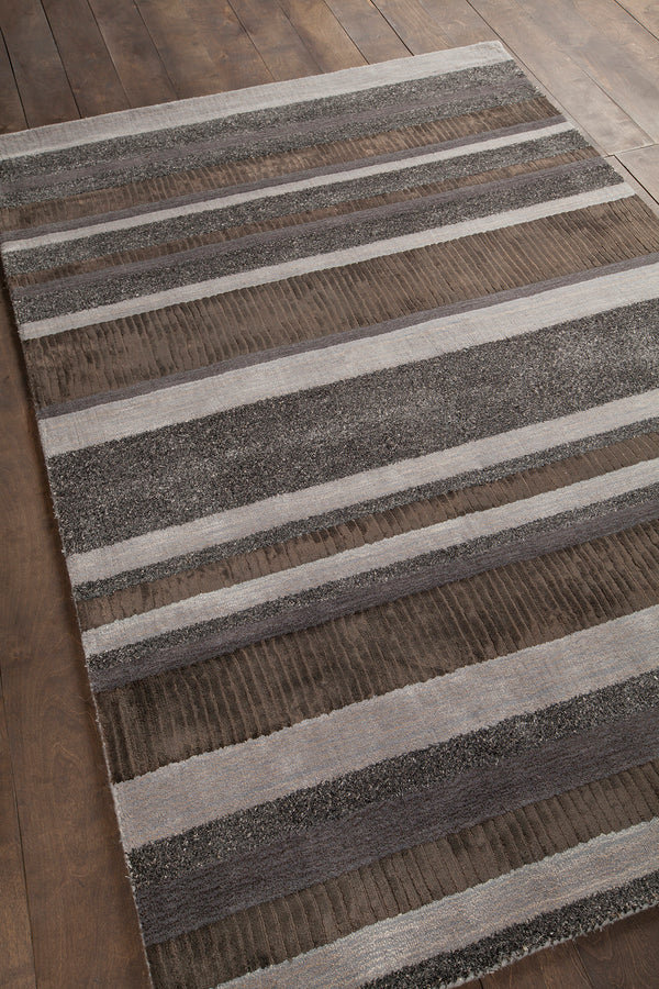 Chandra Rugs Amigo 50%Polyester + 25%Viscose + 25%Wool Hand-Woven Contemporary Rug Brown 7'9 x 10'6