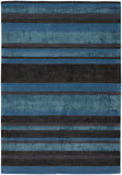 Chandra Rugs Amigo 50%Polyester + 25%Viscose + 25%Wool Hand-Woven Contemporary Rug Blue/Grey/Charcoal 7'9 x 10'6