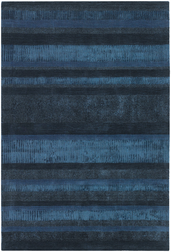 Chandra Rugs Amigo 50%Polyester + 25%Viscose + 25%Wool Hand-Woven Contemporary Rug Blue/Charcoal 7'9 x 10'6