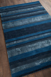Chandra Rugs Amigo 50%Polyester + 25%Viscose + 25%Wool Hand-Woven Contemporary Rug Blue/Charcoal 7'9 x 10'6