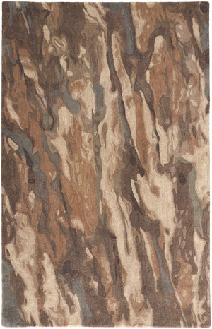 Amira Contemporary WatercolorAccent Rug, Biscuit Tan/Morel Brown, 2ft x 3ft