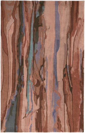 Amira Modern Watercolor Rug, Copper/Dusty Pink/Turquoise, 2ft x 3ft Accent Rug