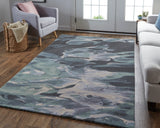 Amira Contemporary WatercolorAccent Rug, Iceberg Green/Mist Blue, 2ft x 3ft