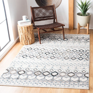 Amsterdam 108 Bohemian Power Loomed 100% Polypropylene Pile Rug Ivory / Grey