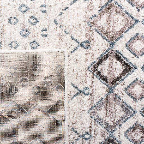 Amsterdam 108 Bohemian Power Loomed 100% Polypropylene Pile Rug Ivory / Grey