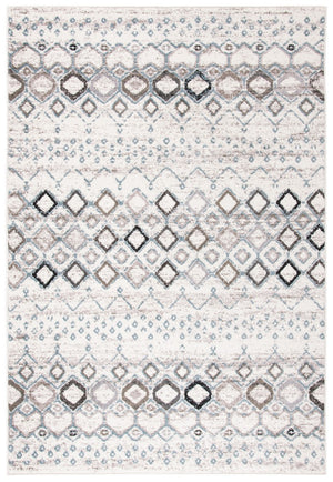 Amsterdam 108 Bohemian Power Loomed 100% Polypropylene Pile Rug Ivory / Grey