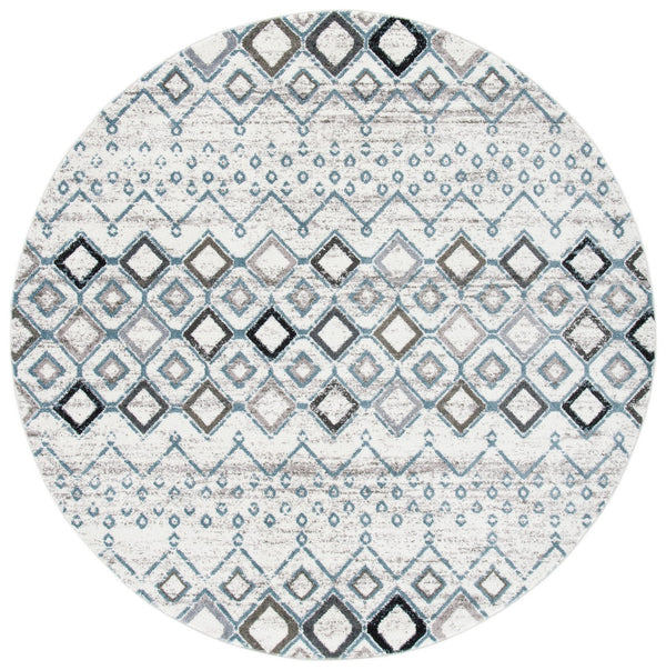 Amsterdam 108 Bohemian Power Loomed 100% Polypropylene Pile Rug Ivory / Grey