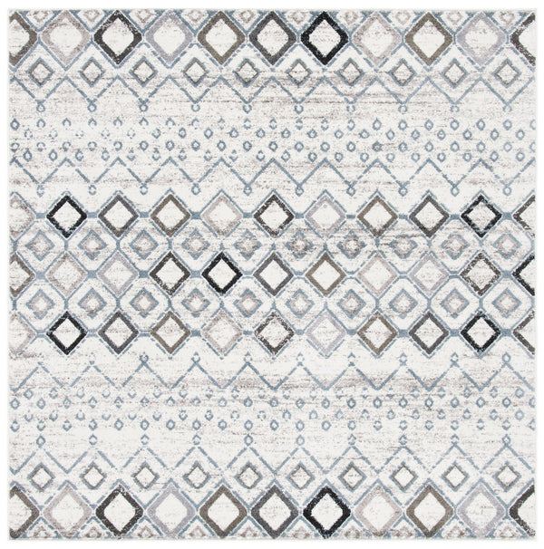 Amsterdam 108 Bohemian Power Loomed 100% Polypropylene Pile Rug Ivory / Grey