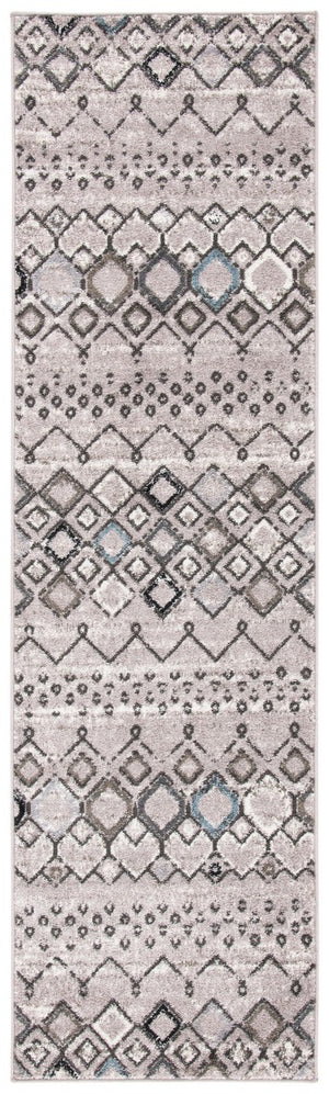 Amsterdam 108 Bohemian Power Loomed 100% Polypropylene Pile Rug Light Grey / Brown