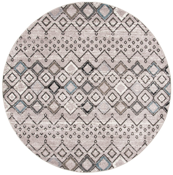 Amsterdam 108 Bohemian Power Loomed 100% Polypropylene Pile Rug Light Grey / Brown