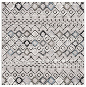 Amsterdam 108 Bohemian Power Loomed 100% Polypropylene Pile Rug Light Grey / Brown