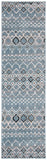 Amsterdam 108 Bohemian Power Loomed 100% Polypropylene Pile Rug Blue / Ivory