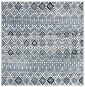 Amsterdam 108 Bohemian Power Loomed 100% Polypropylene Pile Rug Blue / Ivory