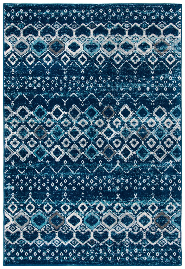 Amsterdam 108 Bohemian Power Loomed 100% Polypropylene Pile Rug Navy / Beige
