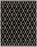 Amherst 442 Power Loomed 67% Polypropylene 18% Fibrillated Polypropylene 8% Latex 7% Poly-Cotton(Warp) Rug in Black, Creme 8ft x 10ft