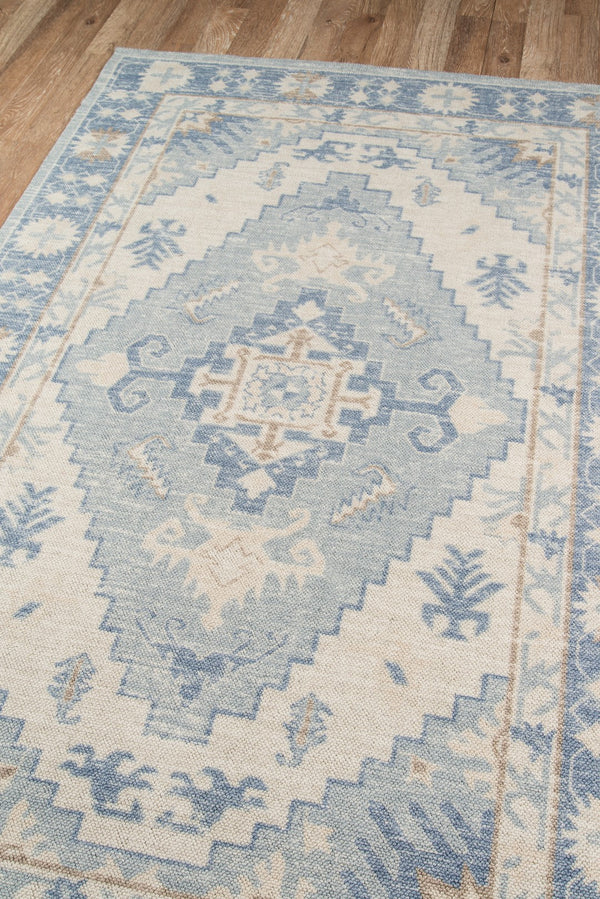 Momeni Anatolia ANA-1 Machine Made Traditional Medallion Indoor Area Rug Blue 9'9" x 12'6" ANATOANA-1BLU99C6