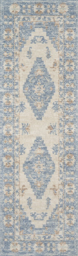 Momeni Anatolia ANA-1 Machine Made Traditional Medallion Indoor Area Rug Blue 9'9" x 12'6" ANATOANA-1BLU99C6