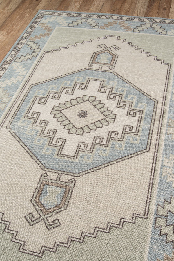 Momeni Anatolia ANA-2 Machine Made Traditional Medallion Indoor Area Rug Light Blue 9'9" x 12'6" ANATOANA-2LBL99C6