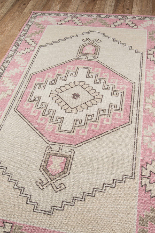 Momeni Anatolia ANA-2 Machine Made Traditional Medallion Indoor Area Rug Pink 9'9" x 12'6" ANATOANA-2PNK99C6
