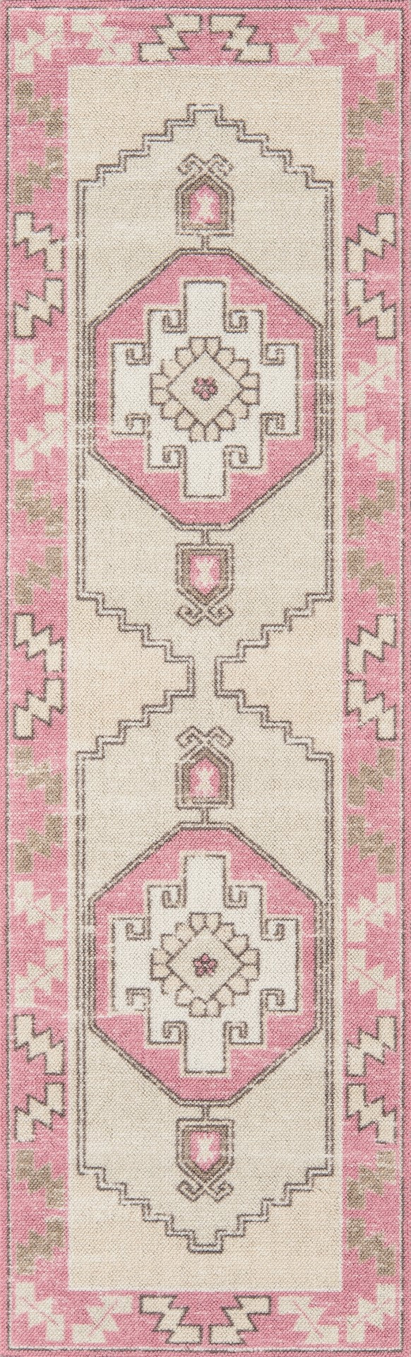 Momeni Anatolia ANA-2 Machine Made Traditional Medallion Indoor Area Rug Pink 9'9" x 12'6" ANATOANA-2PNK99C6
