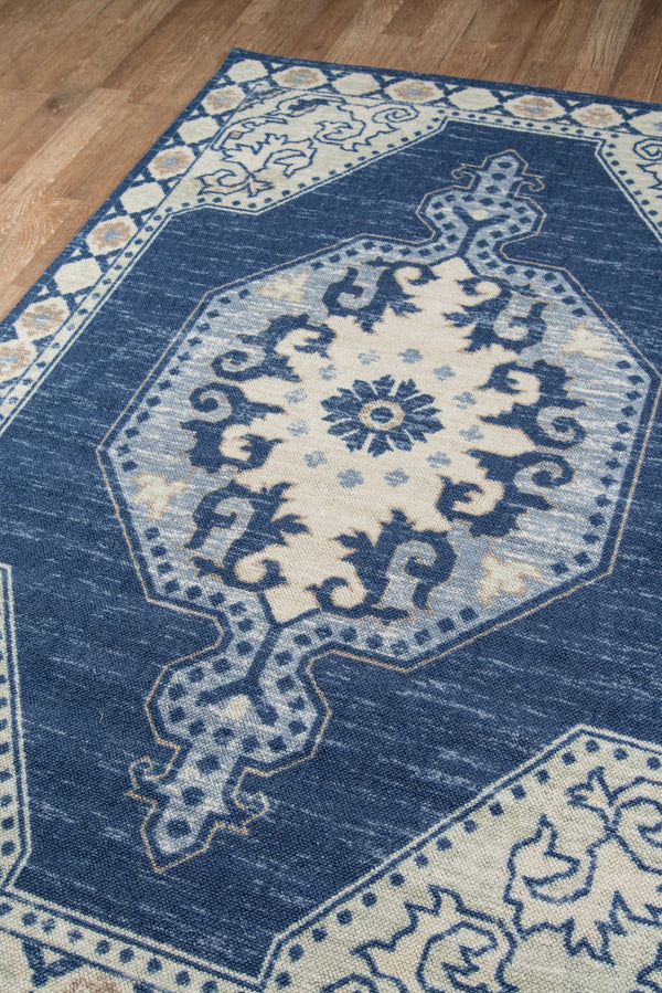 Momeni Anatolia ANA-3 Machine Made Traditional Medallion Indoor Area Rug Navy 9'9" x 12'6" ANATOANA-3NVY99C6