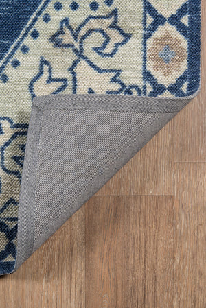 Momeni Anatolia ANA-3 Machine Made Traditional Medallion Indoor Area Rug Navy 9'9" x 12'6" ANATOANA-3NVY99C6